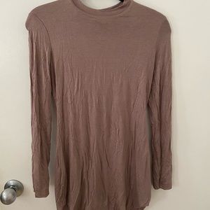 LUX LA curved hem long sleeve dress